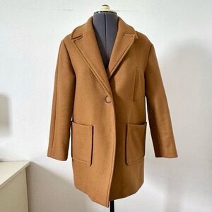 Zara 11-12 Girls Wool Blend Carmel Coat